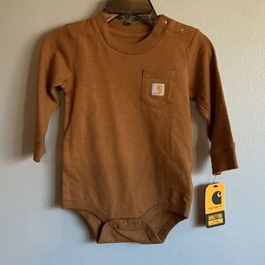Carhartt Tan Baby Bodysuit with Pocket